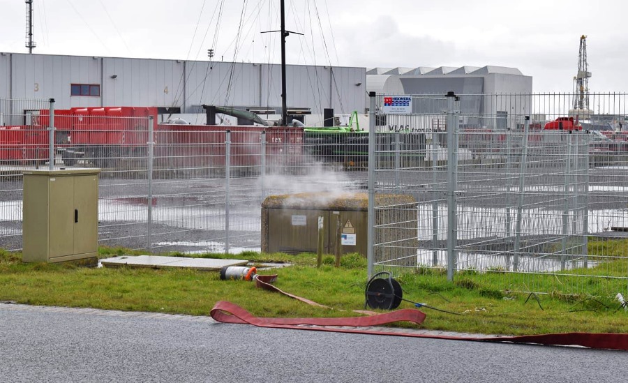Brandweerinzet voor rokende transformator Harlingen