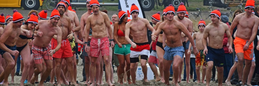 'Duikers' trotseren kou bij Nieuwjaarsduik Harlingen