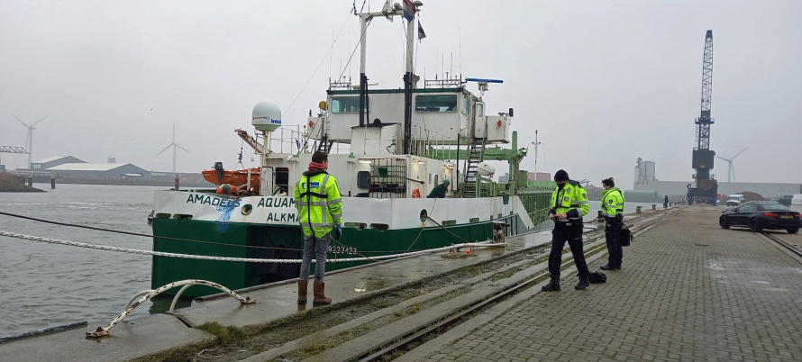 Aanvaring vrachtschip & kotter Noordzee