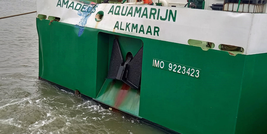 Aanvaring vrachtschip & kotter Noordzee