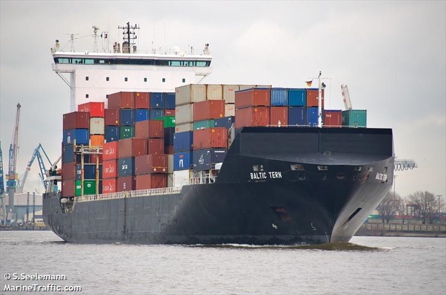 Containers 'Baltic Tern' overboord Noordzee