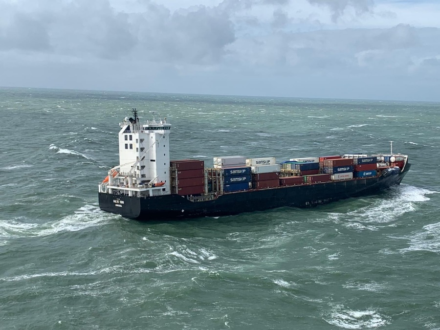 Containers 'Baltic Tern' overboord Noordzee