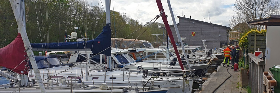 Scheepsbrand Grachtswalplein Harlingen