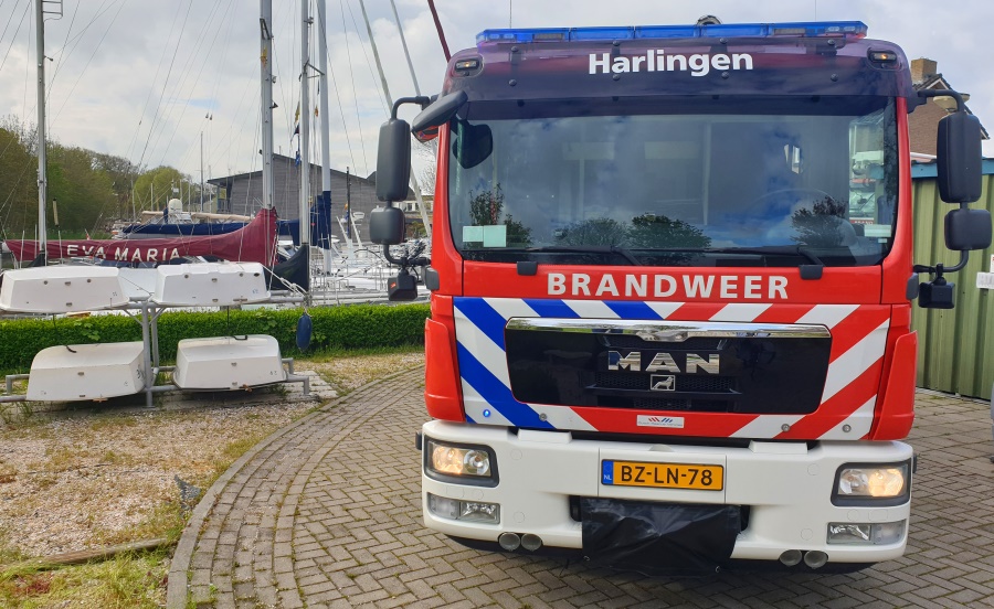 Scheepsbrand Grachtswalplein Harlingen