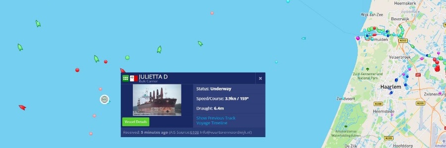 Schip op drift na aanvaring Noordzee