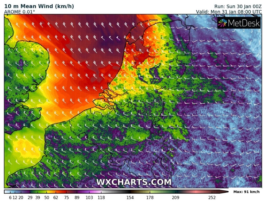 Storm 'Corrie' op komst Nederland