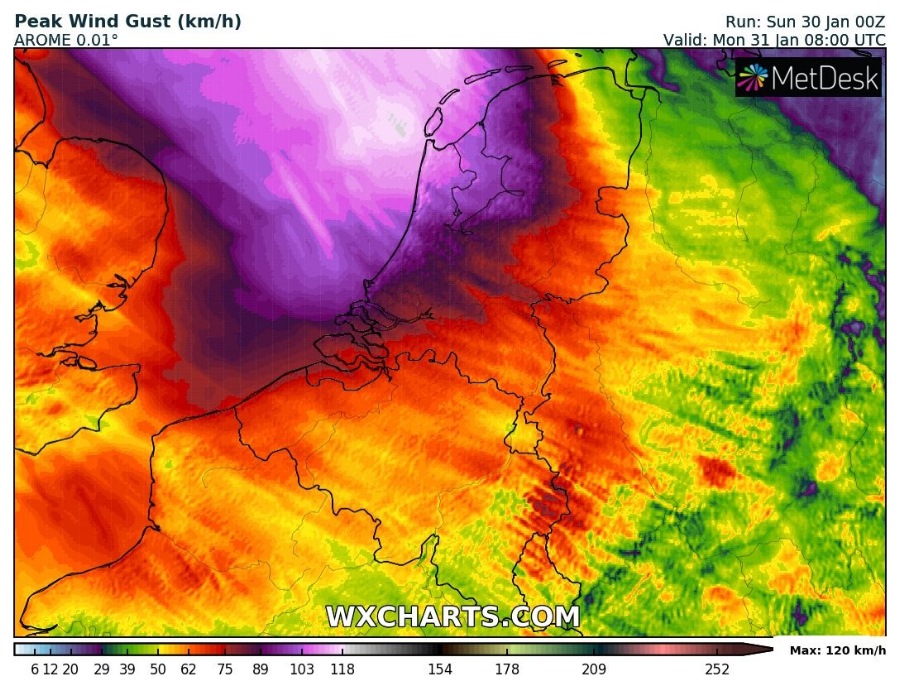 Storm 'Corrie' op komst Nederland