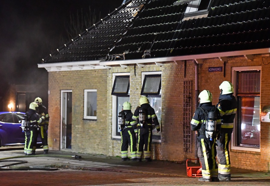 Brand in woning Harlingerstraatweg Midlum
